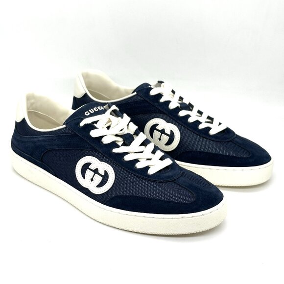 GUCCI Mens Sweet Interlocking G Logo Lace Up Low Top Suede Sneakers Shoes main image 7